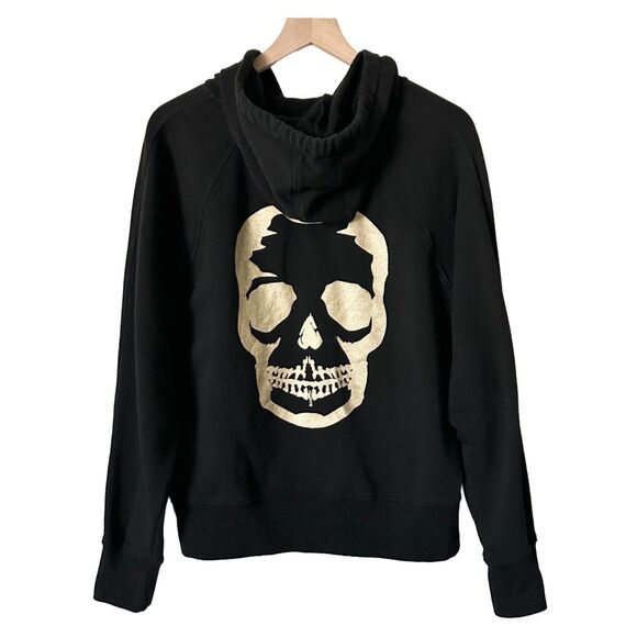 Zadig & Voltaire Clipper Skull Foil Hoodie in Black Size Medium - Picture 1 of 6